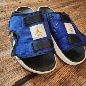 Jordan Navy and Black Slides